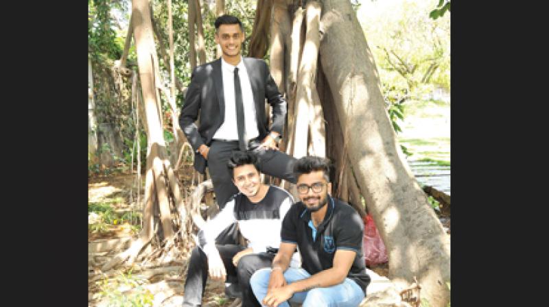 Lalith and his friends, a part of the Jain University, VV Puram Student Council pose in this specially shot photograph.