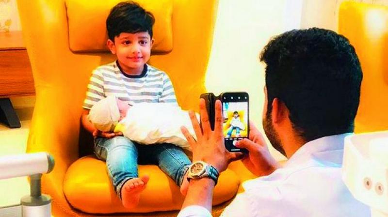 Jr NTR and wife Pranathi became parents for the second time. Naturally, the couple is very happy about the new entrant to their family and the actor shared the newborns picture on social media.