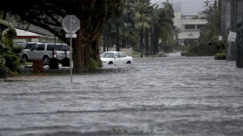 Floodwaters cover part of 3rd Ave in Dania Beach as Hurricane Irma passes (Photo: AP)