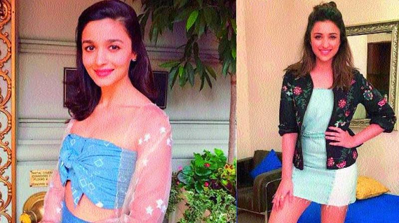Alia Bhatt in a transparent jacket and Pari looks chic in a bomber jacket