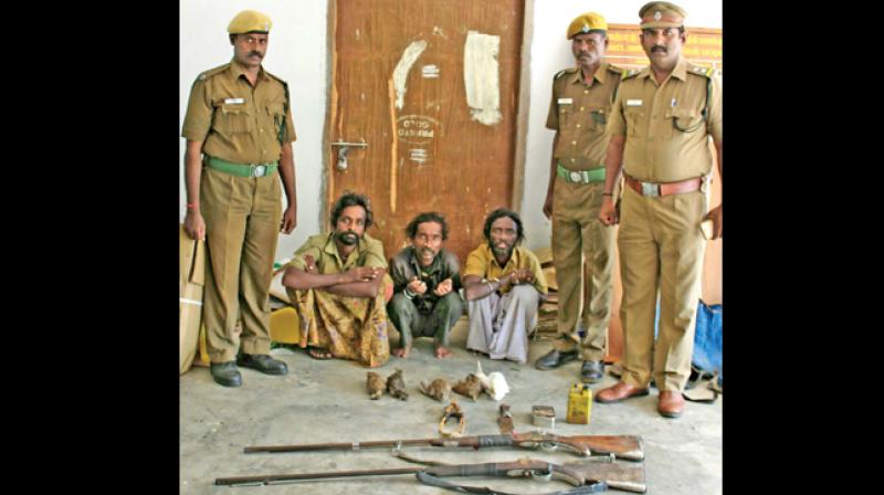 TN forest department cops with poachers (Photo: DC)