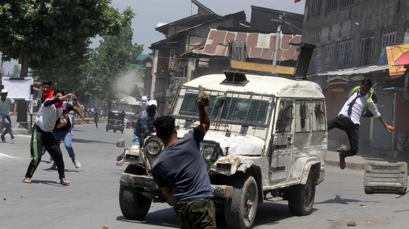 One person was killed and scores others were injured as civilians clashed with security forces after Sabzar Ahmed Bhats encounter. (Photo: DC)