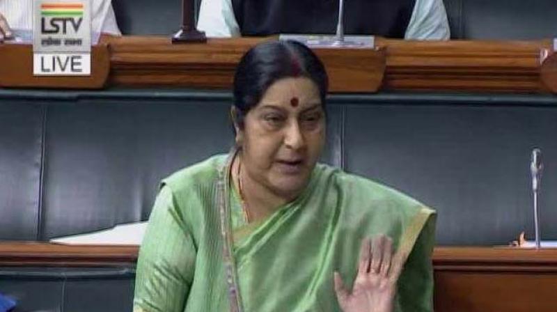 Swaraj also said that Iraq never reported on the death of the missing Indians. (Photo: Lok Sabha TV)