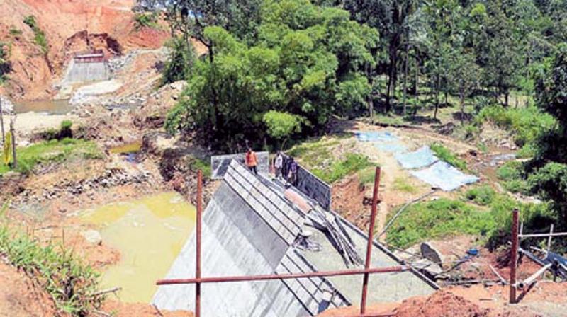 A view of Yettinahole project site near Sakleshpur