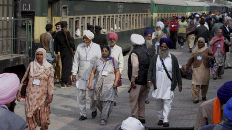 The Indian Sikhs have left for Nankana Sahib, some 80 km from Lahore, where they will attend the main function on November 13. (Photo: AP)