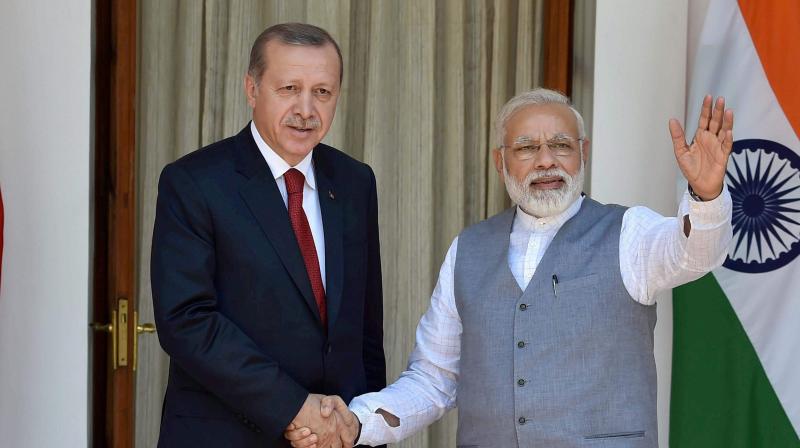 Turkish President Recep Tayyip Erdogan and Prime Minister Narendra Modi (Photo: PTI)