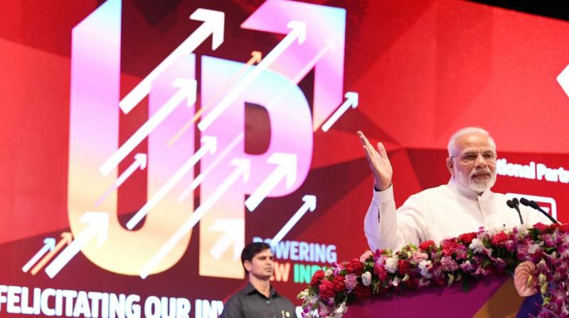 Prime Minister Narendra Modi said, It was a record-breaking ceremony, which will add significant momentum to Uttar Pradeshs growth. (Photo: Twitter | @narendramodi)
