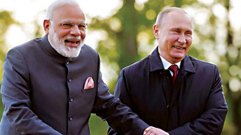 File picture of PM Modi and President Putin.