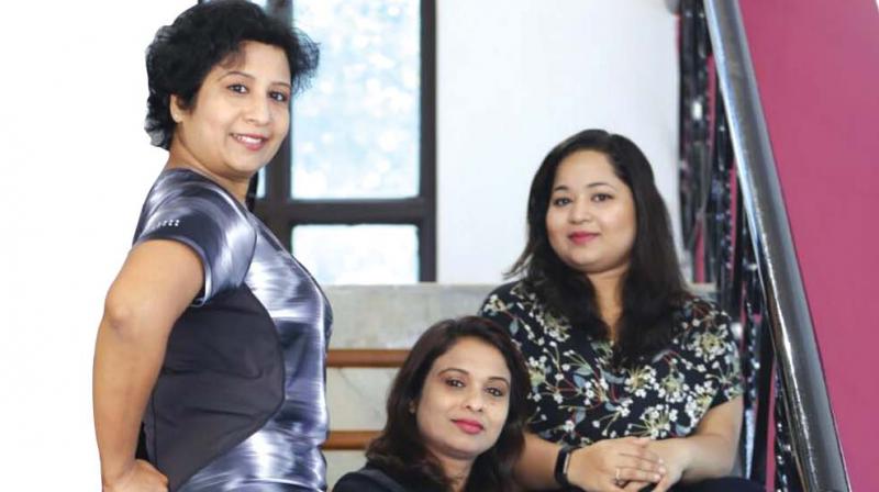 (From left to right)The co-founders of I love 9 Months, Ganga Raj, Suma Ajith and Anjali Raj.