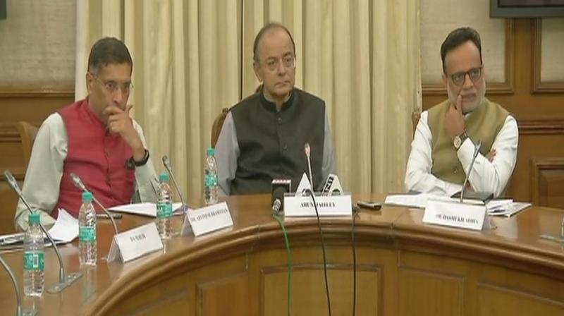 Remaining optimistic of higher growth rate in the coming quarters, Jaitley said that though the last five quarters had witnessed a downward trend, GDP at 6.3 per cent marked the reversal of that trend. (Photo: ANI/Twitter)