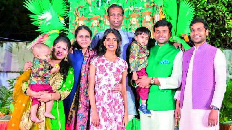 Gearing up for id: A.K. Khan, an adviser on minority welfare, with his family.