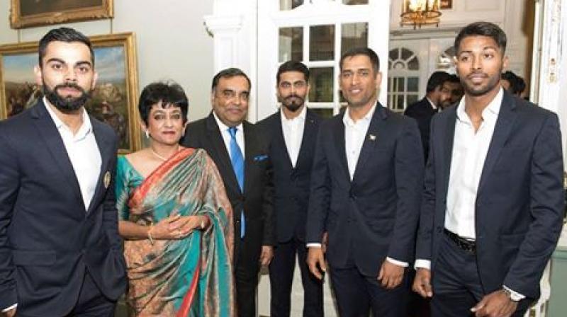 Amongst the ones who attended the high-profile soiree were skipper Virat Kohli, Mahendra Singh Dhoni, Shikhar Dhawan, Hardik Pandya, coach Anil Kumble and other members of the Indian squad..(Photo:Facebook / Indian Cricket Team)