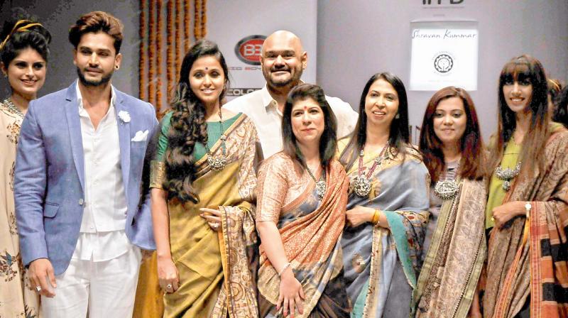 Designer Shravan Kumar with models.