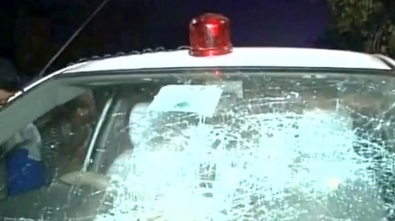 Officials said that liquor bottles were seized from the car. (Photo: ANI)