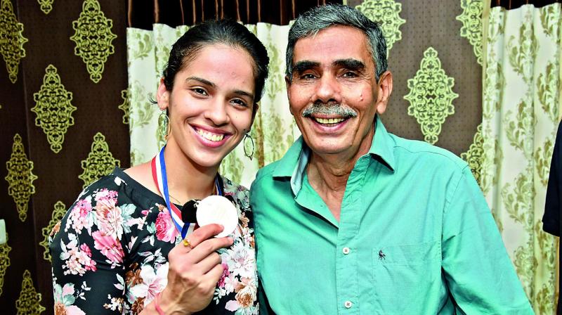 Saina Nehwal with her father Harvir Singh