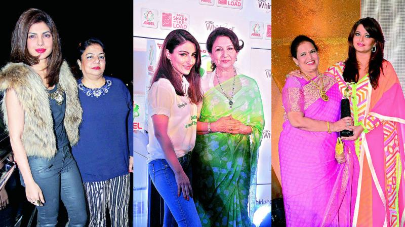 Priyanka Chopra and Madhu Chopra; Soha Ali Khan and Sharmila Tagore and Aishwarya Rai Bachchan and Vrinda Rai