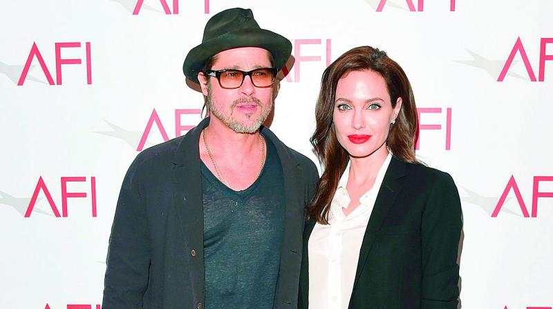 Brad Pitt and Angelina Jolie in their happier times.