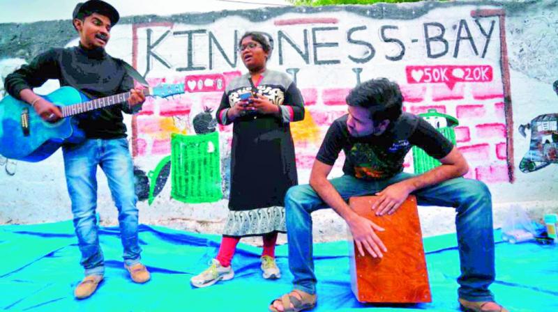 In their latest project, the team combined street art and street music to make Bowenpally a cleaner place