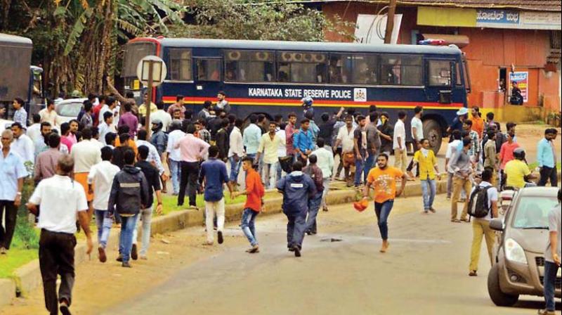 Protesters on BC Road near Mangaluru last week  (Photo: KPN)