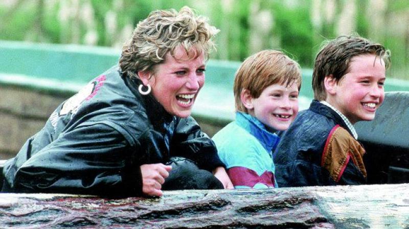 Diana with her sons in 1993, four years before her death