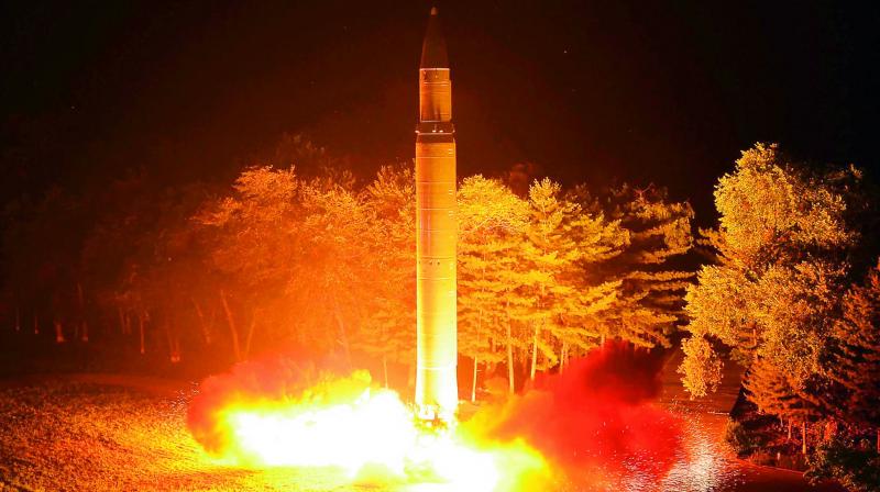 North Korea launches ICBM Hwasong-14 at an undisclosed location