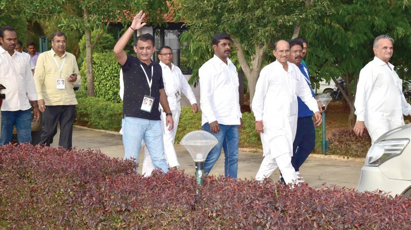 Congress MLAs from Gujarat at a resort in Bengaluru on Sunday  (Photo: DC)