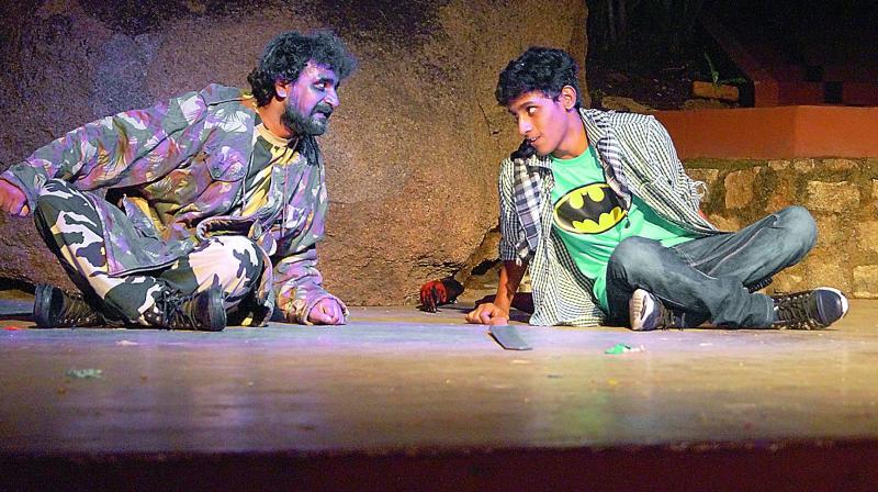 A still from the play Yodha