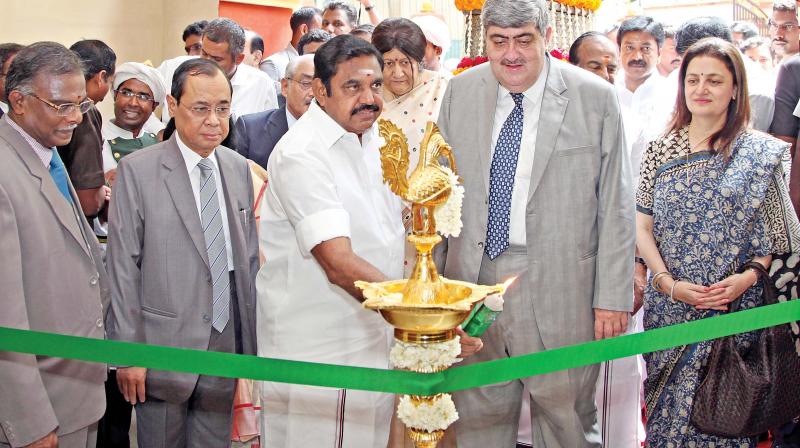 The renovated  Kalas Mahal,  a majestic Indo Saracenic structure, housing the National Green Tribunal (NGT) southern zone offices was inaugurated by CM Edappadi K. Palaniswami,  The NGT houses three court halls. Justice Sanjay Kishan Kaul, judge Supreme Court of India, Indira Banerjee Chief Justice of Madras HC, chairperson of NGT Justice Swatanter Kumar and Judicial Member of NGT Justice P. Jyothimani were also present on the occasion (Photo :DC)