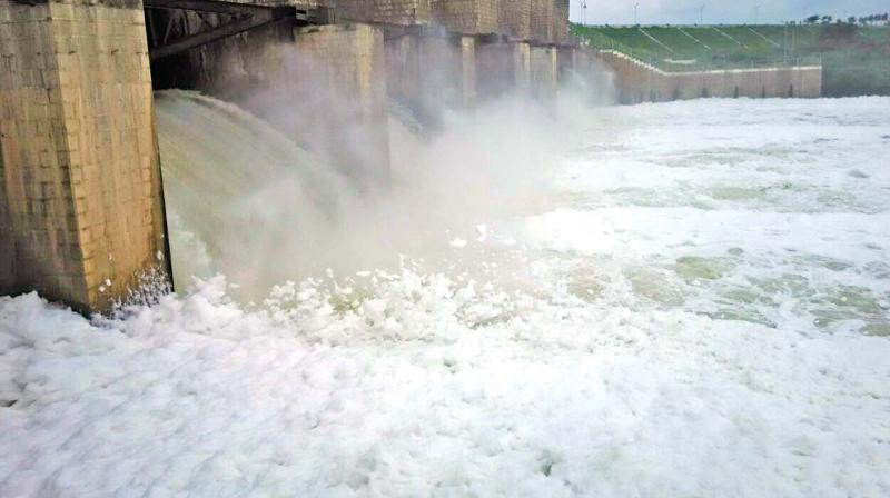 Toxic foam seen in south Pennar river (Photo: DC)