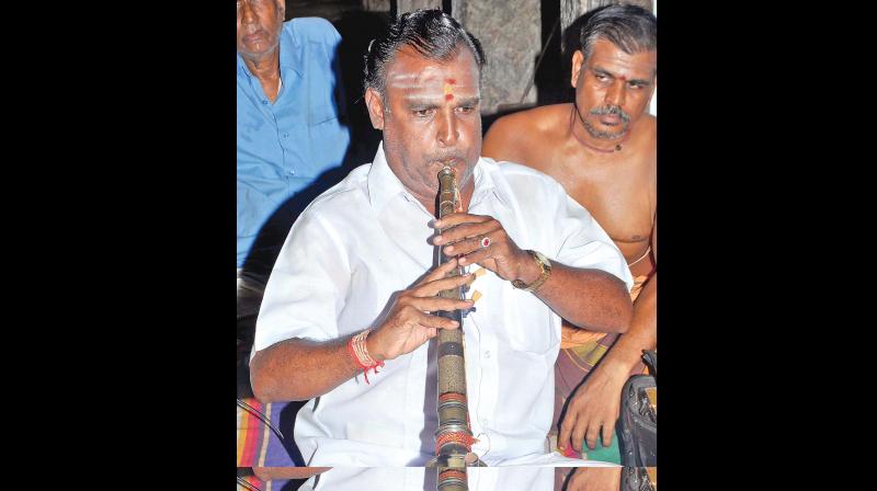 The stone instrument was played by Kunchithapatham Pillai, former nadaswara vidwan of the temple in the earlier days (Photo: Representational Image)
