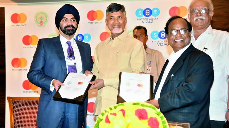 Andhra Pradesh Chief Minister N. Chandrababu Naidu and Union minister P Ashok Gajapati Raju with other officials in New Delhi