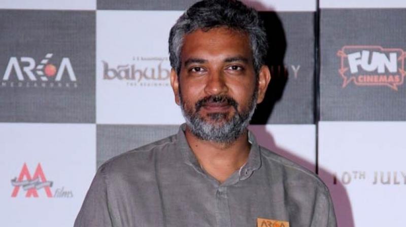 The Baahubali director is off to London with his family for a vacation.