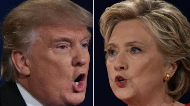 Republican presidential nominee Donald Trump and Democratic presidential nominee Hillary Clinton facing off during the first presidential debate. (Photo: AFP)