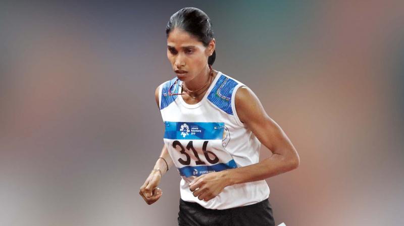 Sudha Singh won the silver in the 3000m steeplechase event on Monday (Photo: AP)