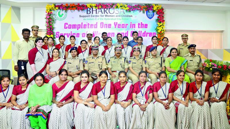 The Bharosa team and top police officials at the function marking the first anniversary of Bharosa.