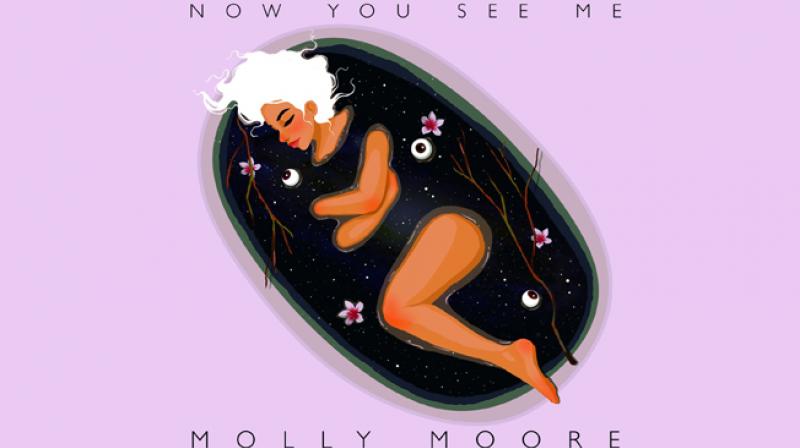 Hanishas work on indie music artist Molly Moores album cover EP Now You See Me