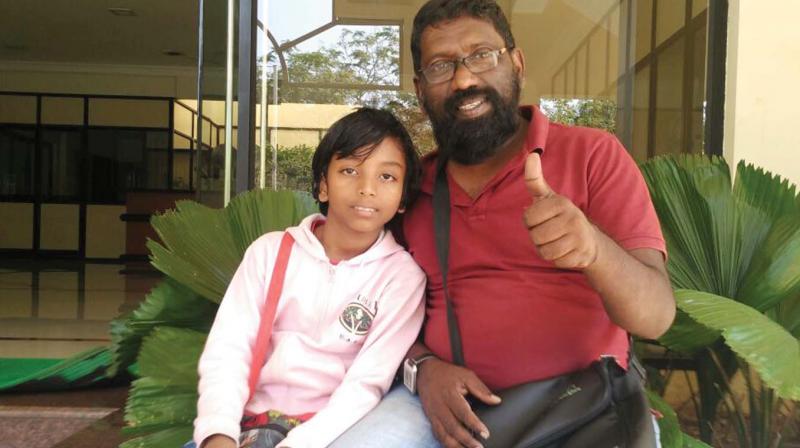 Devaprasad Naarayanan and his son   Budhadev who plays the lead role in the film.