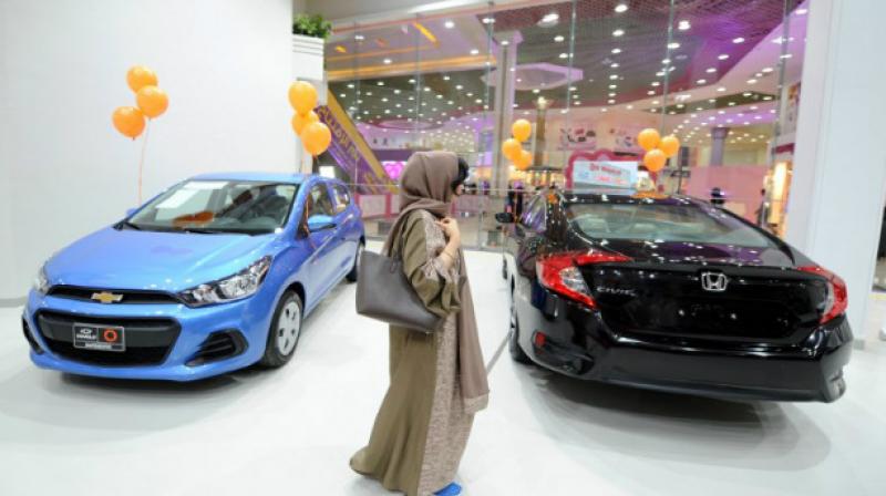 The showroom offers a wide selection of vehicles from various makes and is staffed by women only. (Photo: AFP)