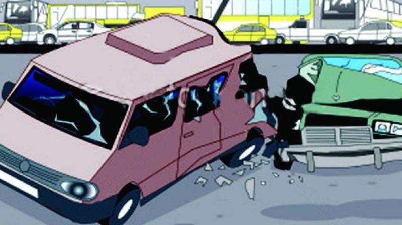 Five people, including three of a family, died and three others were injured when a speeding SUV rammed into a bus shelter at Hosapalya near Kudur in Ramanagar district on Thursday evening.
