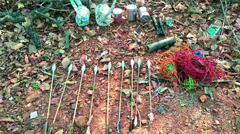 Weapons recovered at Sukma ambush site. (Photo: DC)