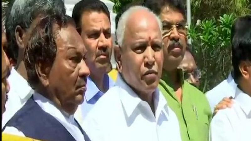 We will also send a memorandum to Home Minister Rajnath Singh, said BJP leader BS Yeddyurappa after meeting the Governor. (Photo: ANI)