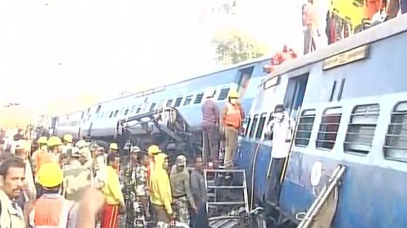 Reports also said that the engine and luggage van of Hirakhand Express also got derailed. (Photo: ANI Twitter)