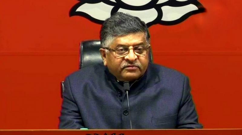 He (Rahul Gandhi) crossed all limits of propriety, decency and probity in public life by almost condemning the Supreme Court. What does he mean? Is he above the Supreme Court? Union Law Minister and senior BJP leader Ravi Shankar Prasad asked. (Photo: ANI)