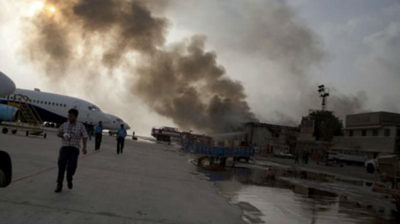 Around 10 heavily armed militants stormed Karachi airport in June, 2014 and were killed by army commandos and personnel of other security forces during an operation lasting about five hours. (Photo: AP)