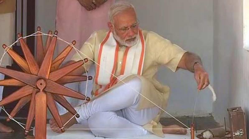 Prime Minister Narendra Modi at Sabarmati Ashram (Photo: File)