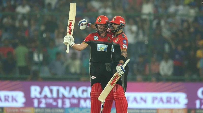 Kohli and de Villiers went onto stitch together a partnership of 181 runs that eventually made the match a one sided contest between both the teams. (Photo: BCCI)