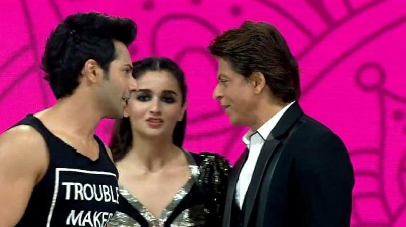 SRK, Alia and Varun captured from RIL 40 event (Courtesy: Twitter)