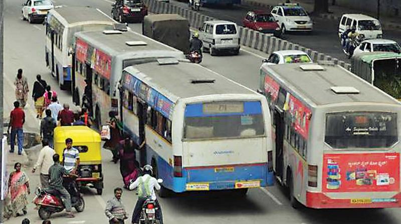 BMTC drivers often stop buses either ahead or beyond the designated bus stops and quite often they stop right in the middle of the road for the passengers to board or alight. This not only slows down traffic, but puts the lives of passengers in danger.