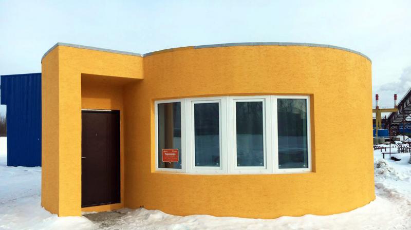 The first on-site house has been printed in Russia.