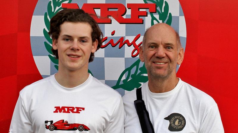 F1 engineer Adrian Newey (right) and his son Harrison.